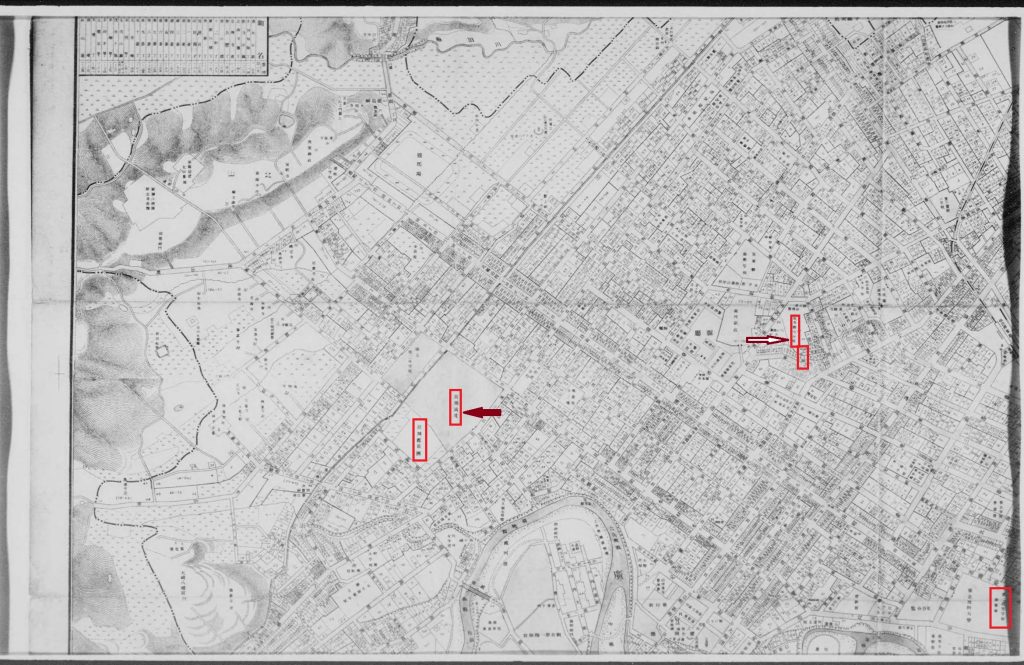 この画像には alt 属性が指定されておらず、ファイル名は 仙台市全図番地入り大正4年-1024x665.jpg です